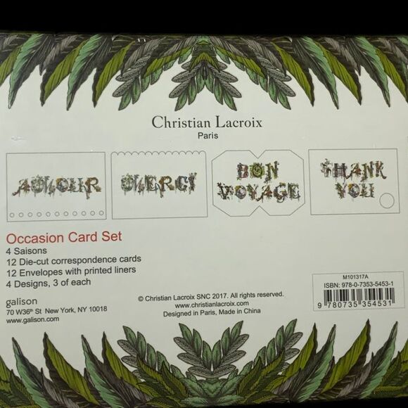 NEW! Christian Lacroix Amour Notecard Set of‎ 12 cards Les Cartes de Courtoisie - Picture 5 of 8